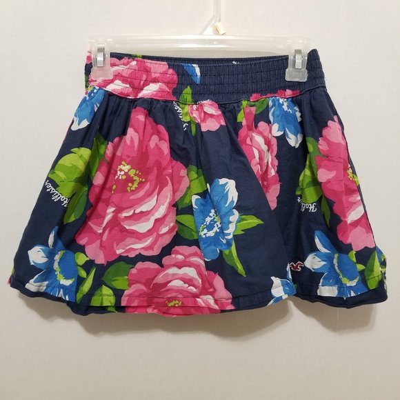 Hollister skirt Small floral print mini lined 100% cotton elastic pull on waist - Picture 1 of 14